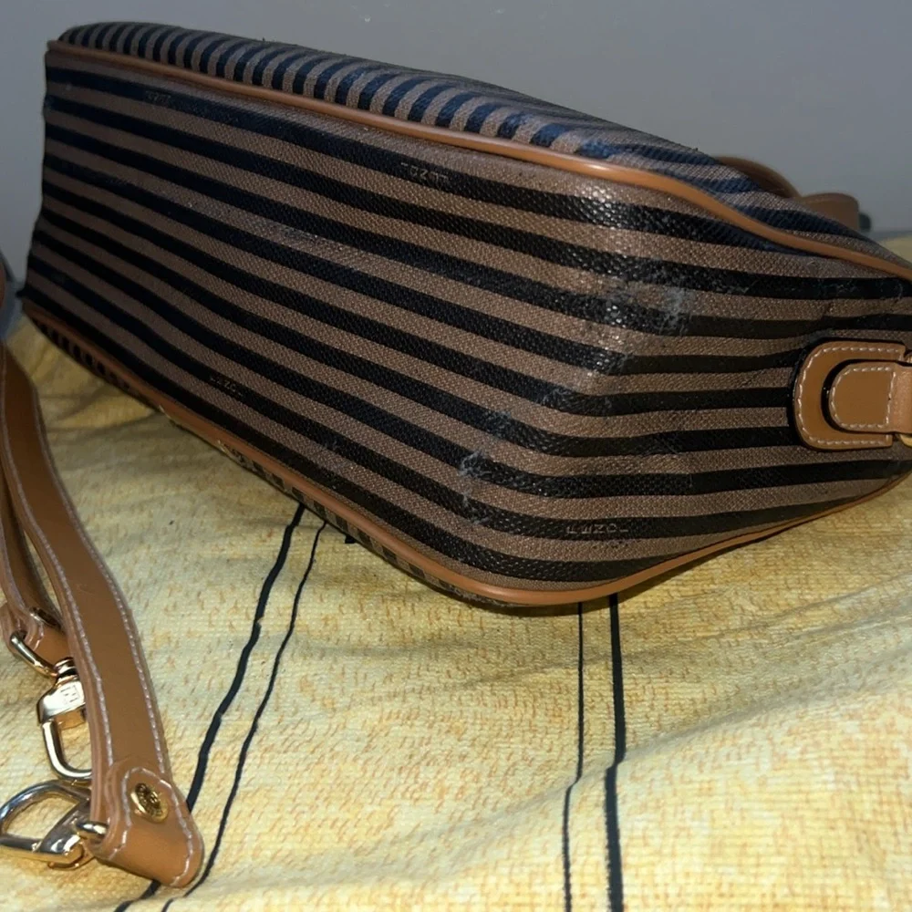 Fendi Brown and Black Striped Satchel - Picture 10 of 16